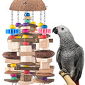 KATUMO Bird Toys, Large Parrot African Grey Wooden Chew Toys for Macaw Medium to Large Birds - style: Nutshell