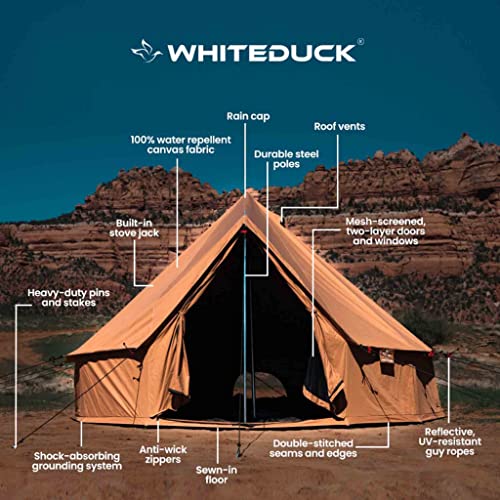WHITEDUCK Regatta Canvas Bell Tent - w/StoveJack, Waterproof, 4 Season Luxury Camping and Glamping Yurt Tent Outdoor - color: Desert Red, size: 20' (6M), Water Repellent