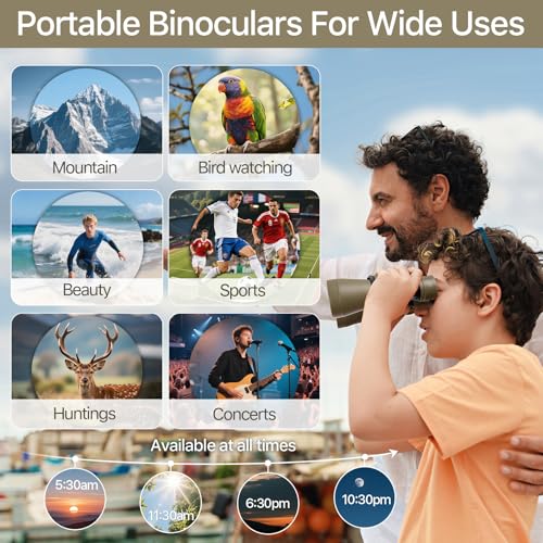 FREE SOLDIER 20x50 High Powered Binoculars for Adults, Mud | With Bak4 Prism Fmc Lens, Lightweight, Portable, Waterproof, Fog-Proof, For Bird Watching, Hunting, Hiking, Concerts, Travel - color: Mud
