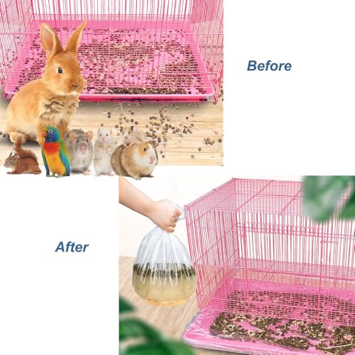 50 Pcs Disposable Rabbit Cage Liner Quick Cleanup Litter Box Liners Bags | Leak-Proof Toilet Plastic Film, Elastic Pocket Mouth for Small Animals Guinea Pig Bird Bunny Potty Bedding Stuff - size: Medium-Compact