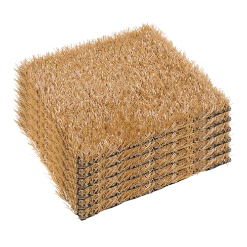 DECHOUS Chicken Nesting Box Pads 6 Pack Washable Reusable Artificial Grass Nesting Mats for Chickens 12.00 X 11.81 X 0.98In Nest Pads for Chicken Nesting Boxes Coop Bedding