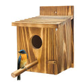 1 Pack Bird Houses for Outside,Wooden Wren Birdhouse with Detachable Perch,Finch Bluebird Houses Hanging Birdhouse for Outdoors - size: 1 Pack