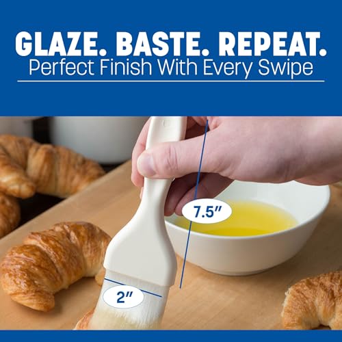 Carlisle FoodService Products 40391-02 7.50" Length, Bristle 2" Width x 2" Trim, White Color, Plastic Handle Galaxy Pastry Brush with Nylon Bristles