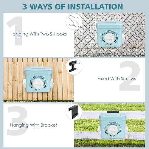 ‎Tgeyd Chicken Feeder and Chicken Waterer Set - Hanging Automatic Chicken Feeder No Waste - Chicken Coop Accessories - Poultry Waterer with 2 Gallon/10 Pounds