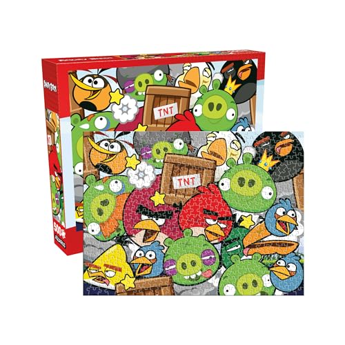 AQUARIUS Angry Birds 500pc Puzzle | 500 Piece Jigsaw Puzzle, Glare Free, Precision Fit, Officially Licensed Angry Birds Merchandise & Collectibles, 14x19 Inches