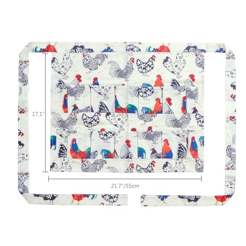 Sefiron Chicken Egg Collecting Apron,12 Deep Pockets for Hense,Duck,Goose Eggs - color: Flower Hen