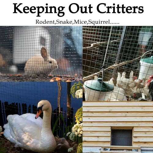 Hardware Cloth 1/4 inch 4" x10ft 23G,Chicken Wire,Welded Wire Mesh Roll | Hot-Dip Galvanized After Welding,Heavy Duty for Chicken Run, Rabbit Fence, Garden Protection, Poultry Netting