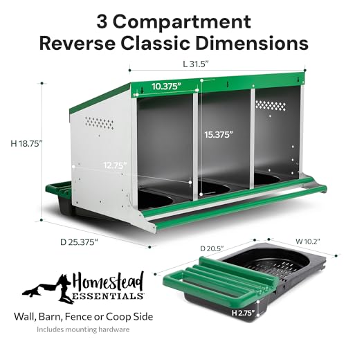 3 Compartment Reverse Chicken Nesting Boxes (Classic)