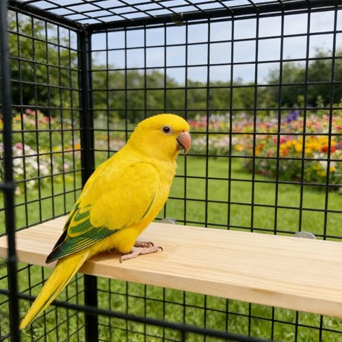 3 Pack Bird Perch Stand, Natural Wood Platform and Playground Cage for Parrot, Conure, Parakeet, Budgie, Cockatiel, and Chinchilla Small Pets