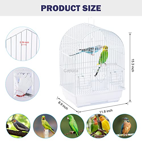 Small Bird Cage, Lightweight Hanging Travel Cage with Removable Tray | Easy to carry and clean, ideal during short trips, camping and vet visits with parakeets, canaries, lovebirds and finches. - size: 11.8"L x 8.9"W x 15.3"H