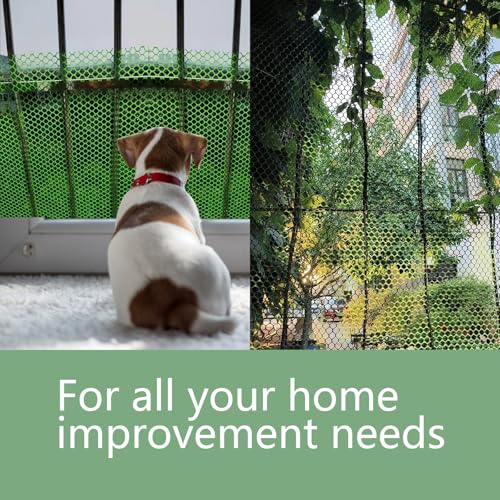 Pet Proof Barrier Net, Green Plastic Chicken Wire Mesh Fencing 15.7IN x 16.4FT, Balcony Cat Safety Net & Garden Snake Barrier, Heavy Duty Protection for Chicken Coops, Rabbit Hutches, Dog Kennels - color: Green, size: 15.7 IN * 16.4 FT