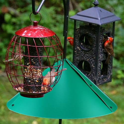 4 Sets 18 Inches Squirrel Baffle for Bird Feeder Pole, Outside Pole Mount House Guard Bird Feeder Baffle for Shepherd's Hook, Preventing from Squirrels, Raccoons(Green) - color: Green