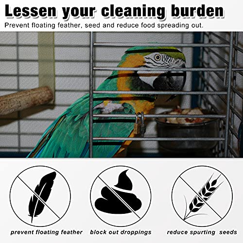 Shappy Large Bird Cage Seed Catcher,Bird Cage Cover Net Skirt Guard,Adjustable Soft Airy Mesh Net for Parrot Parakeet Macaw(59.8 x 39.4 Inch/ 152 x 100 cm,Black) - color: Black, size: 59.8 x 39.4 Inch/ 152 x 100 cm