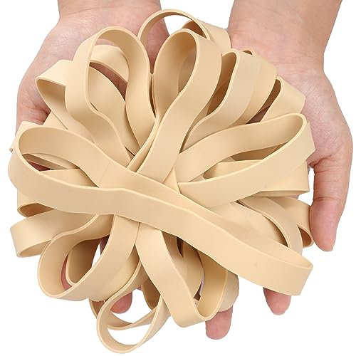 AIWOQI Rubber Bands Size 107 Heavy Duty Big Wide Rubber Band 30PCS #107 | Elastic Bands for Office Supply Trash Can File Folders Litter Box Rubber Bands (Light brown) - color: Light brown
