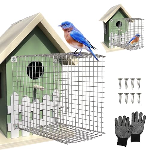 Tryly 2Pcs Bluebird House Protector Guards, Stainless Bird House Entrance,Designed for the Secure of Eastern Bluebird Homes and Their Chicks (Square) - style: Square