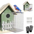 Tryly 2Pcs Bluebird House Protector Guards, Stainless Bird House Entrance,Designed for the Secure of Eastern Bluebird Homes and Their Chicks (Square) - style: Square