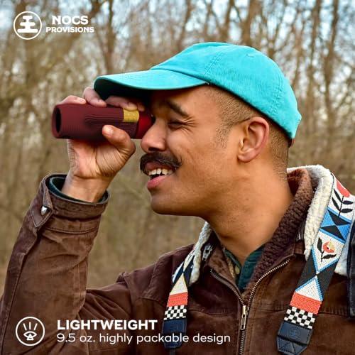 Nocs Provisions Zoom Tube 8x32 Monocular, Bird Watching & Backpacking | 8X Magnification Telescope, Bak4 Prism, Wide Field of View for Wildlife Viewing - color: Ember Red