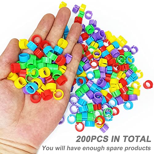 200Pcs 8mm Coturnix Quail Leg Bands Baby Chick Leg Bands Pigeon Bands Chicken Leg Bands Rings 8/16/20/25mm - size: 8mm - 200Pcs