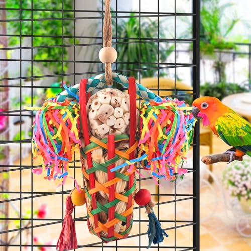 KATUMO Bird Toys Parakeet Toy Cockatiel Shredding Toys Conure Foraging Sola Toys for Conure Cockatiel Parakeet Lovebird Small to Medium Birds - size: 1 Pcs