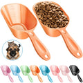 Dog Food Scoop 2 Pack, Pet Cup Capacity Cat Food Scooper With Measuring Lines For Dog, Puppy and Cat Coffee Bean, Flour Scoop Orange - color: Orange