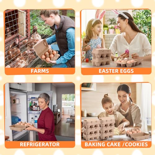 Honeydak 50 Pack Duck Paper Egg Cartons Half Dozen Jumbo Egg Cartons Bulk Extra Large Empty Storage for Family Pasture Farm Market Display