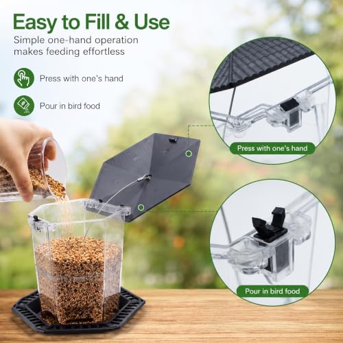 CHILDLION Bird Feeder for Outdoors Hanging,Black Hanging Wild Bird Feeders for Blue Bird, Cardinals, Finches,Wild Birds Seed Feeder, As Gift for Bird Lovers