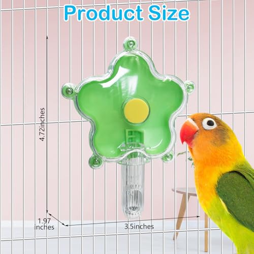 BNOSDM Bird Foraging Toys Cockatiel Foraging Wheel Parrot Cage Spinning Toys Parakeet Enrichment Puzzle Feeder Toy for Budgies Lovebirds Canaries (Green) - color: Green