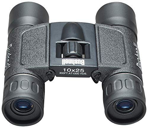 Bushnell 132516 Powerview 10x25 Compact Folding Roof Prism Binocular (Black)