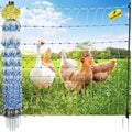 Poultry Netting Electric Fence,47.2" H x 164'L, Electric Chickens Fence | for Chickens, Ducks, Turkeys, PE Net Fencing Kit with Posts & Double-Spiked Stakes, Used in Backyards, Farms - size: 47.2" H x 164'L