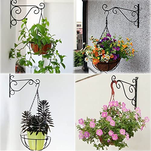 Orgrimmar Hanging Plant Bracket 4 Packs Metal Wall Plant Hangers with Iron Screws Decorative Hook for Bird Feeders, Lanterns, Wind Chimes, Planters, Flower Pot, Outdoor Indoor Decor