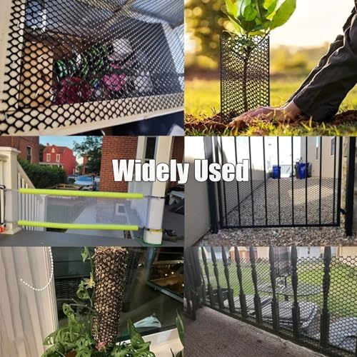 Plastic Chicken Wire Mesh Fence Roll, GENNIZZ 15.7IN x 16.4FT Rigid Plastic Fencing & Netting for Garden, Dog Cat Balcony Barrier (0.4m x 5m) - size: 15.7IN x 16.4FT