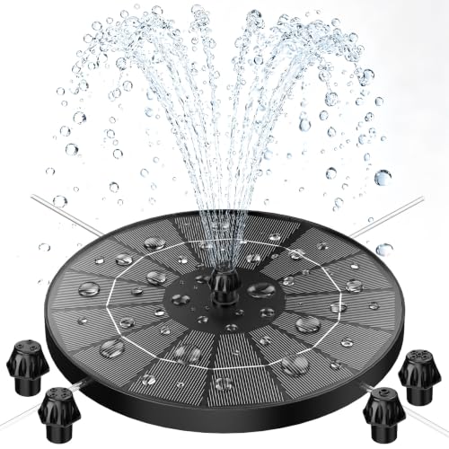 AISITIN 3.8W Solar Fountain for Bird Bath, 2026 Newly Solar Fountain Pump | Multiple Nozzles, 4 Anti-Drift Fixed Pipes, Attract Birds, Solar Bird Bath Fountain for Garden, Fish Tank, Small Pond, Yard