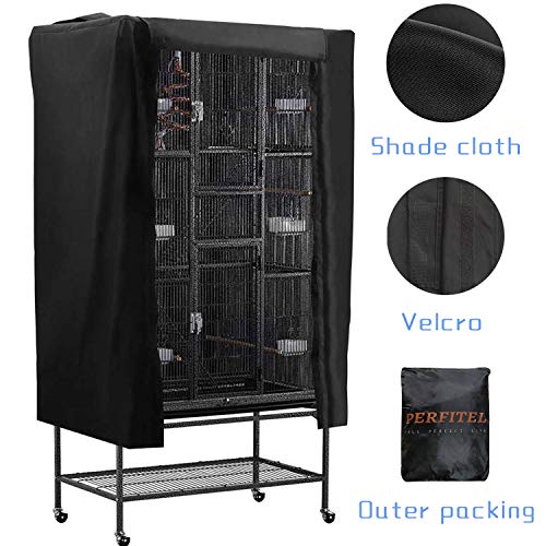 Universal Bird Cage Cover Black Good Night Blackout Birdcage Cover | Durable Breathable Washable Material, Create Quiet Environmente