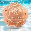 OICEME Bird Bath Purification Disk Pure Copper Outside Winter Solar Power Birdbath Wild Hummingbird Hanging Bowl Metal Warmer Deck Railing Humming Feeder Outside Water Pole Fountain Station Gift Rose - color: Copper Rose