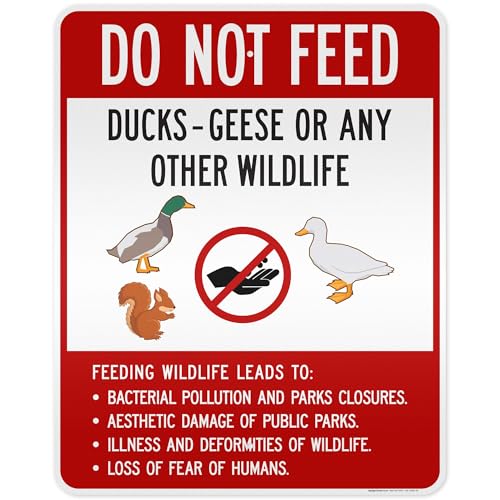 Do Not Feed Ducks Geese Or Any Other Wildlife Sign Sign, 24x30 Inches, 3M EGP Reflective .080 Aluminum, Fade Resistant, Made in USA by My Sign Center - size: 24x30 Reflective Aluminum