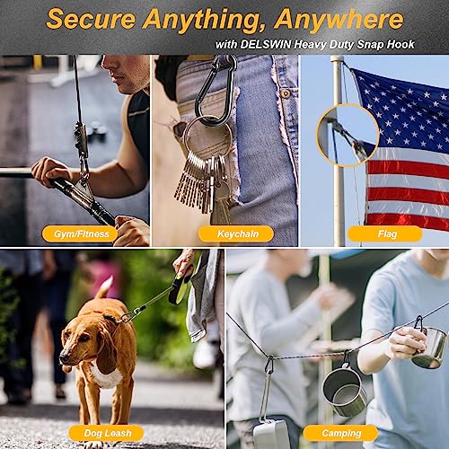8 Pcs Carabiner Clip Spring Snap Hook - M6 2.36 Inch Heavy Duty Snap Hooks Quick Link for Hiking Camping Fishing Swing Hammock, 270lbs Capacity - color: M6 (2.36Inch)-8Pcs