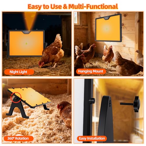 180W Smart Brooder Heat Plate with Remote - Dual-Sided Brooder Plate, 4 Timer Modes, Night Light, LED Temp Display & Adjustable Stand for Winter Warmth (Charcoal Black) - color: Charcoal Black