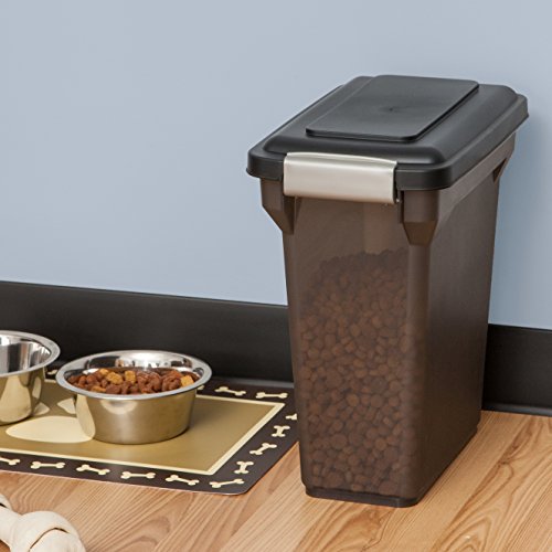 IRIS USA Dog Food Storage Container, Up to 13 lbs, Smoke, Made in USA | BPA-Free, Airtight Seal, Best for Cat Food, Bird Seed, Chicken Feed, Pet Toys, Treats, Pellets - color: Smoke