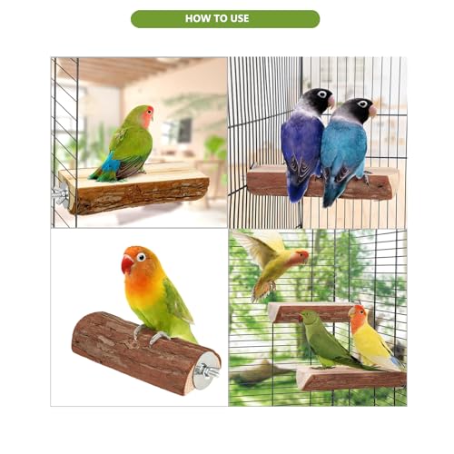 Parrot Cage Perch, Flat Wooden Platform for Birds Parrots Rats Small Animals(2 Packs)