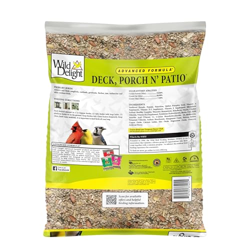 Wild Delight Deck, Porch N' Patio No Waste Bird Food, 5 lb, (374050) - size: 5 Pound (Pack of 1), style: Porch N' Patio 5lb