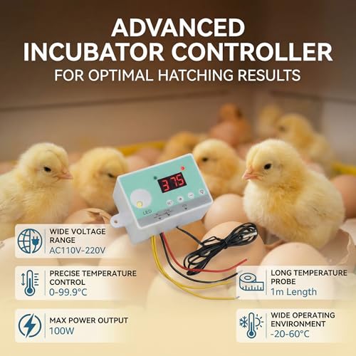 Egg Incubator Kit, Precise Temperature Control, Digital Display, Heating Wire, DIY Incubator Parts, AC 110V 220V, Ideal for Hobbyists and Custom Setups