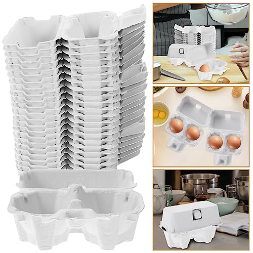 2 Count Egg Carton: Small Paper Cartons for Fresh Eggs - Empty Cardboard Crates for Farmers Market, Easter Crafts and Fridge Storage (White, 24 Pcs)