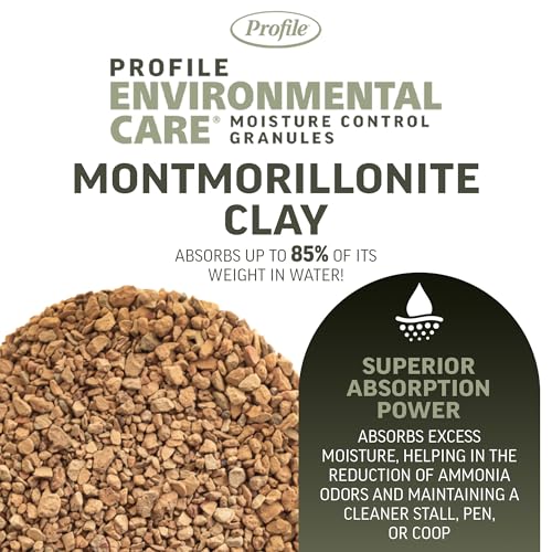 ANNUSO Profile Environmental Care Moisture Control Granules, 40lb Bag - Under Bedding Conditioning Layer for Horse Stalls, Chicken Coops & Livestock Pens - Long-Lasting Odor Control - OMRI Listed