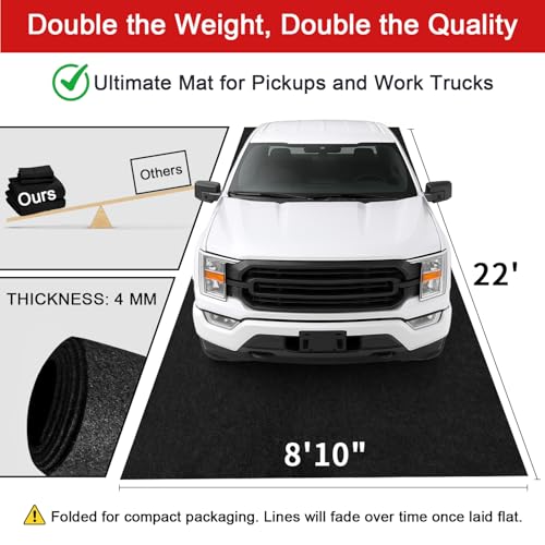 Extra-Large Garage Mat 22' x 8'10" - Durable Oil Mat for Garage Mats for Floor Under Car, Washable Garage Rug, Absorbent Floor Mats with Waterproof Liner, Garage Carpet, Oil Change Mats, Car Rug - size: 8'10" x 22' (Rectangular)