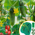 Garden Trellis Netting for Climbing Plants Outdoor, 6.6x8.2 FT Plant Netting for Cucumber, Tomato, 27 Strands Trellis Net with 4x4 Inch Mesh as Vegetable Netting for Grape, Bean, w/Plant Clips - size: 6.6x8.2 FT