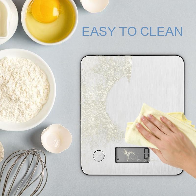 Geek Chef Food Scale,Smart Food Nutrition Scale, Scale for Food Weight Loss,Digital Kitchen Scales,Kitchen Tools for Baking, Cooking,Meal Prep,Weight Loss,1g/0.1oz Precise Graduation, Stainless Steel - color: Silver