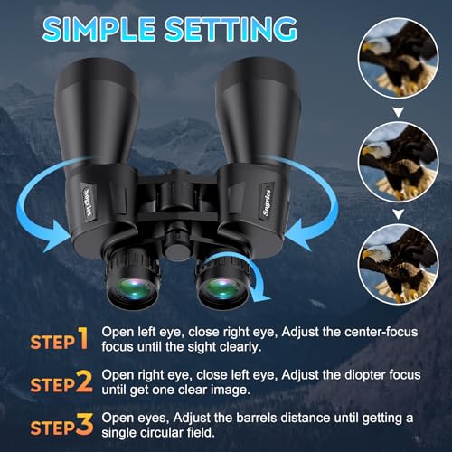 20x60 Binoculars for Adults High Powered | Waterproof & Fog Proof Compact Binoculars for Bird Watching with Low Light Vision, Hunting,Travel,Includes Carrying Bag - size: 20X60