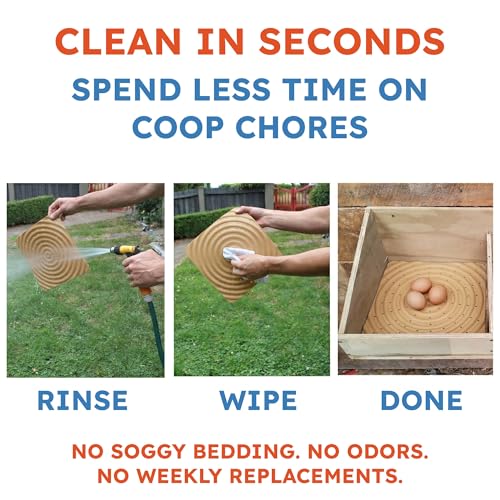 Lil'Clucker Washable Chicken Nesting Pads for Laying Eggs Nesting Pads for Chicken Coop Nesting Chickens Durable Chicken Bedding for Coop, Poultry Nest Box Pads for Chickens (Straw, 6-Pack) - color: Straw, size: 6-Pack