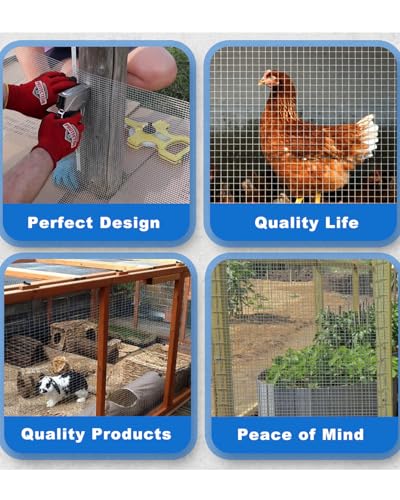 Hardware Cloth 1/2 in 60 in x 100 ft 19 Gauge Wire Mesh Roll | Heavy-duty mesh roll with uniform openings and easy shaping for Garden Fence, Raised Bed, Chicken Coop and Gopher Barrier - size: Silver 1/2" 60" x 100' 19Ga