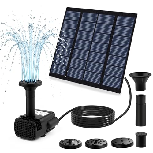 1.8W Solar Fountain Pump, Solar Pond Fountain Solar Water Fountain with Separated Solar Panel & 9.84FT Cable, Outdoor Solar Fountain for Bird Bath, Small Pond, Fish Tank, Garden Water Feature - color: 1.8w Solar Fountain Pump